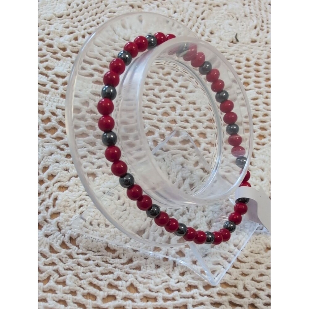 Masha Jade And Hematite Stretch Bracelet